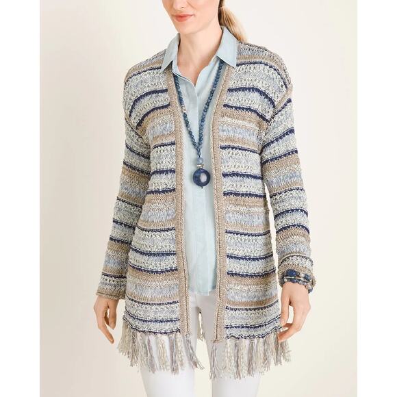 Chico’s Boho Chic Blue Cardigan – Size Small | Bohemian - Picture 1 of 14
